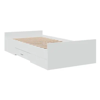 (white, x cm) vidaXL Bed Frame with Drawers Bed Base Sonoma Oak 120x200 cm Engineered Wood