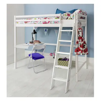 Thomas High Sleeper Cabin Bed with Skole Desk in Classic White