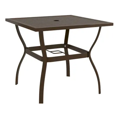 (81.5 x 81.5 x cm (L x W x H)) vidaXL Garden Table Steel Outdoor Dinner Desk Anthracite/Brown Mu