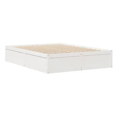 (White, x cm) vidaXL Bed Frame Home Bed Base Bedstead Mattress Foundation Solid Wood Pine