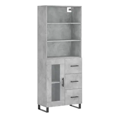 vidaXL Highboard Sideboard Cupboard Side Cabinet Concrete Grey Engineered Wood