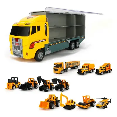 (Yellow, 12pcs) 6/12 PCS In Diecast Model Construction Truck Vehicle Car Toy Set Play Vehicles i