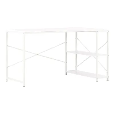 vidaXL Computer Desk White L-shaped Office PC Writing Table Work Corner Desk