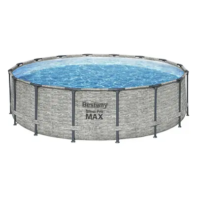 Bestway 16ft x 48" Steel Pro MAX Round Above Ground Swimming Pool, Filter Pump & Accessories (20