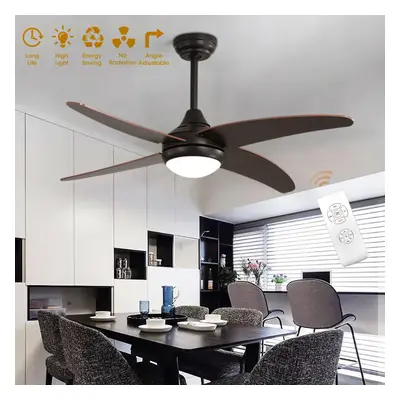 Dark Brown Blade Black Ceiling Fan Lights with Remote Control Inch