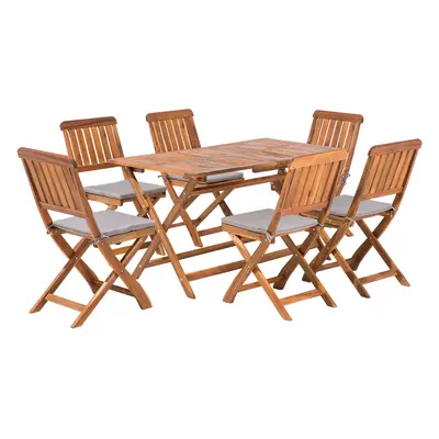 Garden Dining Set CENTO Acacia Wood 140x75x74 cm Dark Wood