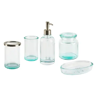 5-Piece Bathroom Accessories Set AMARGA Glass Green