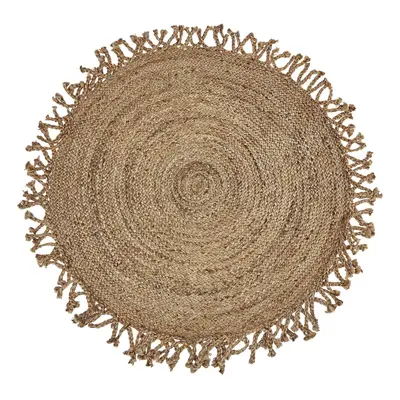 Round Jute Area Rug cm Beige ZONGULDAK