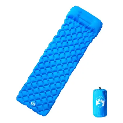 (blue) vidaXL Inflating Camping Mattress with Integrated Pillow Outdoor Sleeping Mat