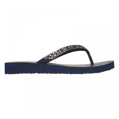 (5 (Adults')) Meditation - Butterfly Garden | Navy/Multi | Womens Toe Post Sandals