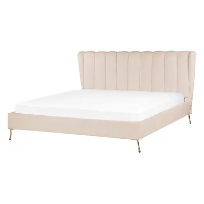 Slatted Bed MIRIBEL x cm (EU Super King) Velvet Beige