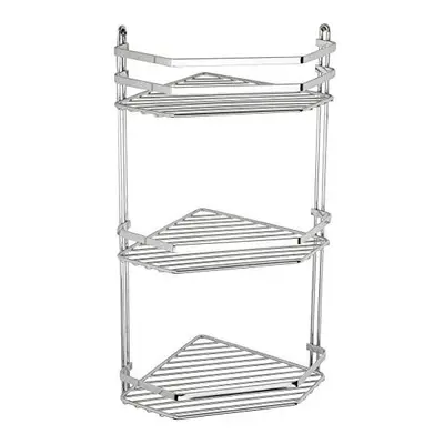 Satina Wire Triple Shelf Corner Shower Basket Chrome by Norwood