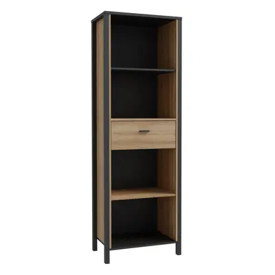 High Rock Shelf Unit in Matt Black/Riviera Oak