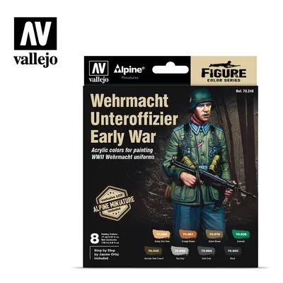 VAL70246 - AV Vallejo MC Set - Alpine Wehrmacht Unter (x8) & Figure