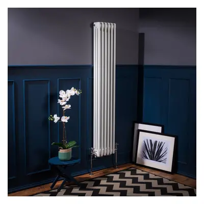 (1500 x 290mm Triple, White) PlumbGalaxy Traditional-Style Cast Iron Radiator