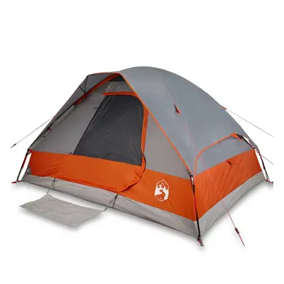 (Grey and orange, x x cm) vidaXL Family Tent Dome 6-Person Outdoor Lightweight Camping Tent Wate