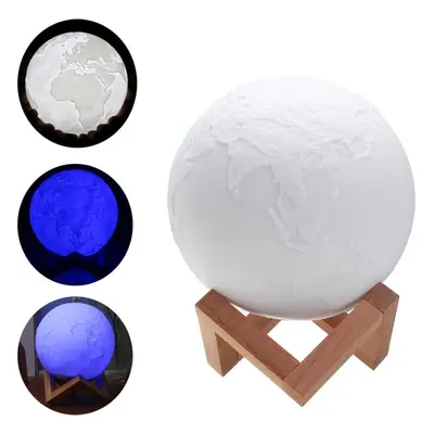 15cm Magical Three Tone Earth Table Lamp USB Rechargeable LED Night Light Tap Sensor Gift