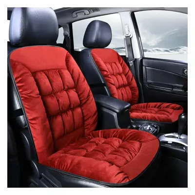 (Red) Universal Plush Slip Car Seat Cushion