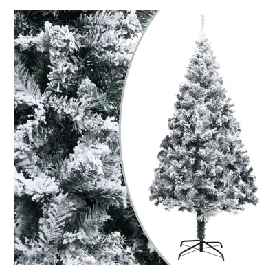 vidaXL Artificial Christmas Tree with Flocked Snow Green cm PVC Decoration