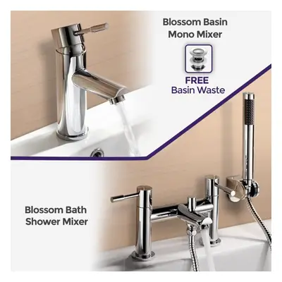 Blossom Mono Bath Filler Shower Mixer and Basin Tap and Waste