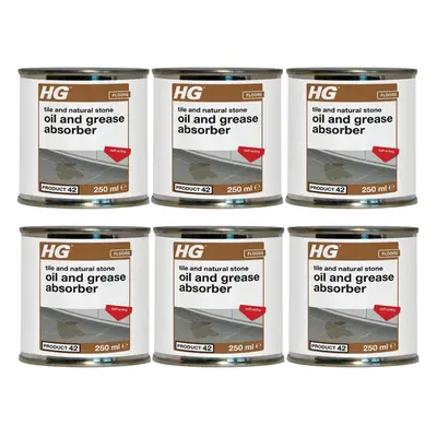 6 x HG Tile and Natural Stone Oil and Grease Absorber (Product 42) - 250ml