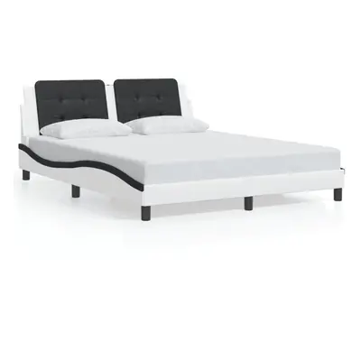 (white and black, x cm) vidaXL Bed Frame with Headboard Bed Black and White 120x200 cm Faux Leat