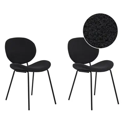 Set of Dining Chairs LUANA Boucle Black