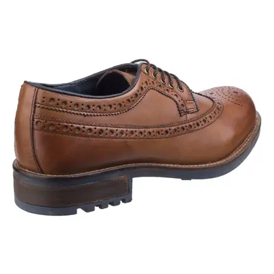 (Brown, (Adults')) Cotswold Poplar Leather Men's Tan Brogues Shoes