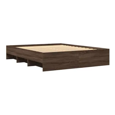 vidaXL Bed Frame Bed Base Home Bedstead Brown Oak 160x200 cm Engineered Wood