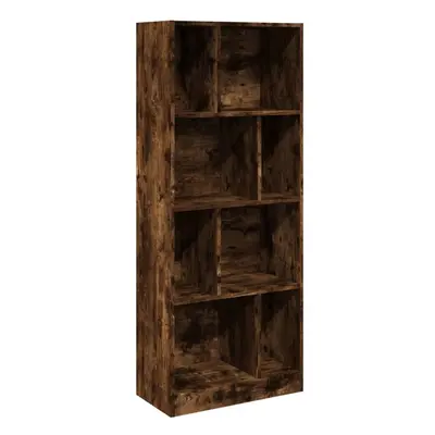 vidaXL Bookcase Bookshelf Book Rack Storage Cabinet Smoked Oak Engineered Wood