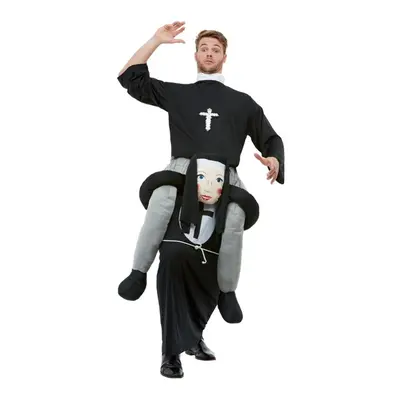 Mens Piggyback Nun Fancy Dress Costume (One Size)