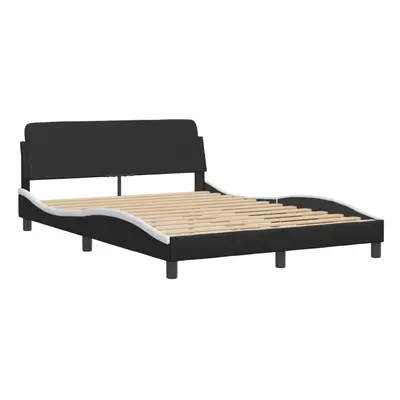 (black and white, x cm) vidaXL Bed Frame with Headboard Bed Base Black 90x190 cm Single Faux Lea