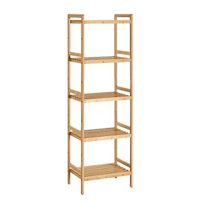 SONGMICS Bamboo Shelf, Kitchen Shelf, Bathroom Shelf, Bookshelf, Stand Shelf with Shelves x 31.5