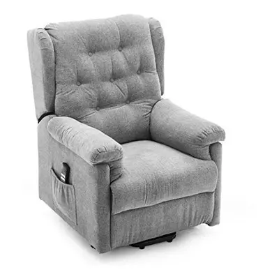 (Grey) Barnsley Fabric Electric Dual Motor Rise Recliner Sofa Armchair