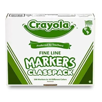 Crayola Pack of Markers Black, Brown, Green, Grey, Orange, Pink, Red, Purple, Yellow