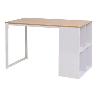 vidaXL Writing Desk 120x60x75cm Oak and White Home Office Computer Study Table