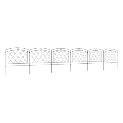 Outsunny 6PCs Decorative Garden Fencing 24in x 12ft Metal Border Edging