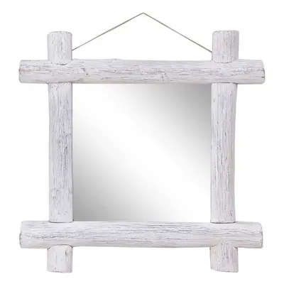 (white, x x cm) vidaXL Log Mirror Solid Reclaimed Wood Unit White/Brown 70x70x5 cm/50x5x50 cm