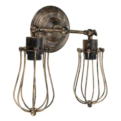 (Bronze) Industrial Wall-mounted Metal Cage Wall Sconce Lampshade Light Shade Without Bulb