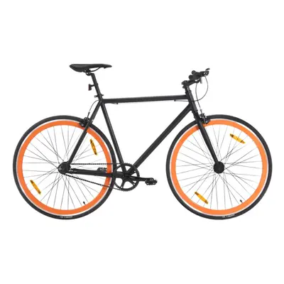 vidaXL Fixed Gear Bike Single Speed Bike Fixie Bike Black and Orange 700c