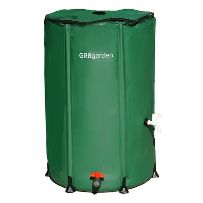 Collapsible 250L PVC Garden Water Butt Tank with Zipped Lid Drain Tap