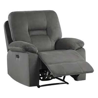 Electric Recliner Chair BERGEN LED Velvet Dark Grey