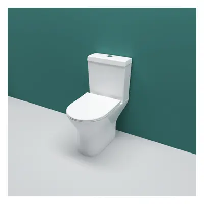 AICA Bathroom Close Coupled Toilet Slim Soft Close Seat Pan Short Projection WC