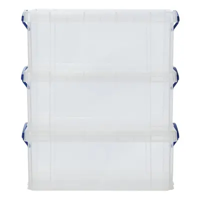 Really Useful Set Of 9 Litre A4 Plastic Storage Boxes - Clear