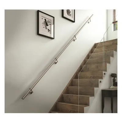 Rothley Brushed Stainless Steel Easy Fit Staircase Handrail Kit 3.6M