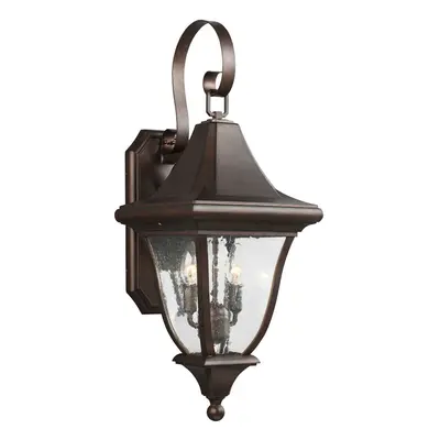 Outdoor IP44 Twin Wall Light Patina Bronze LED E14 60W