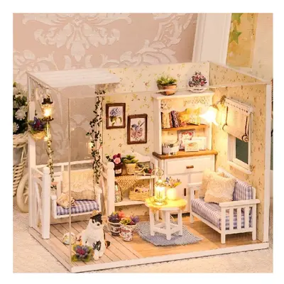 Cat Diary Doll House DIY Cabin With Dust Cover Music Motor