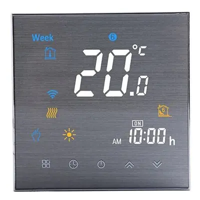 (Silver) LCD Touch Screen Smart Wireless Zwave Wall-hung Boiler Thermostat Floor Heating Control