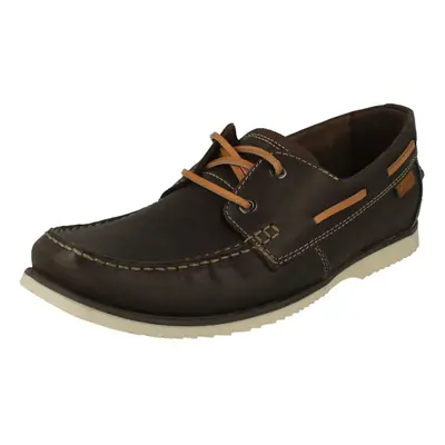 (Brown, UK 8) Mens Clarks Lace Up Deck Shoes Noonan Lace