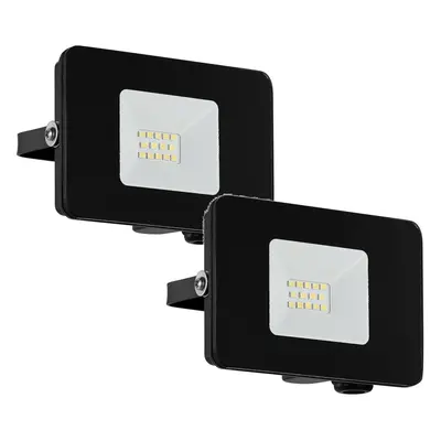 2 PACK IP65 Outdoor Wall Flood Light Black Adjustable 10W LED Porch Lamp